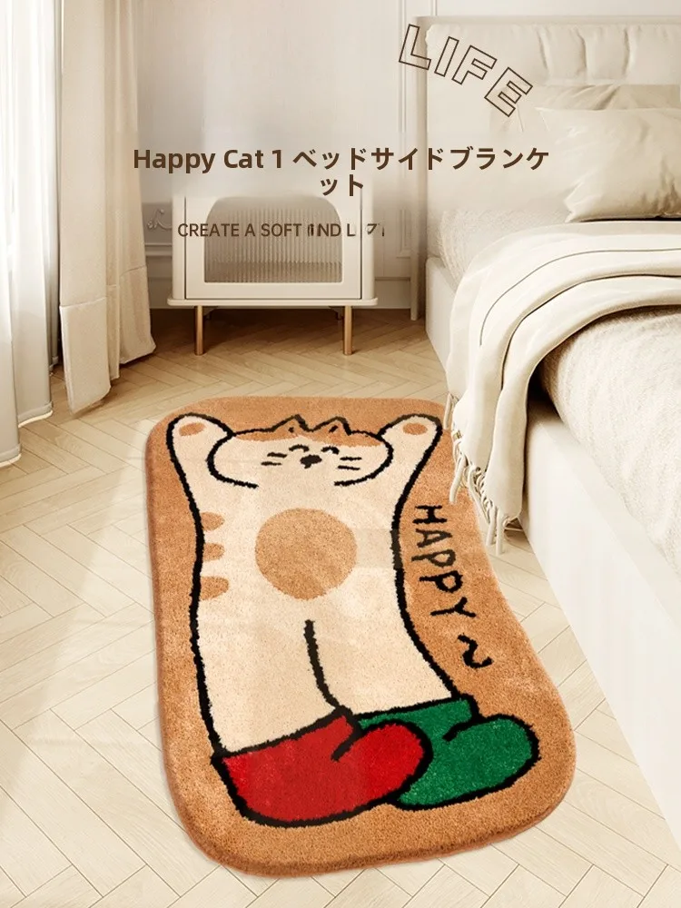 かわいい猫デザインのフロアマット：異形スタイルと聚酯纤维で実用性を実現