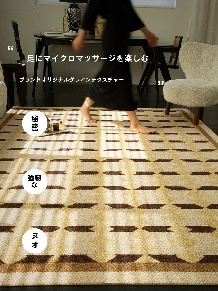 モダンビンテージデザインのウールラグ：南洋スタイルの高級感を実現するリビング用ラグ