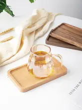 トレー ティートレイ オフィスデスク 材質:くるみの木 使用シーン:コーヒー 小さいトレー パン お菓子皿