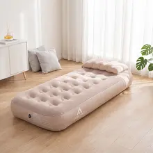 携帯用エアマットレス【アウトドア・キャンプ用・シングルサイズ・コットン混】