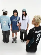 涼感素材のピンストライプ半袖Tシャツ【ユニセックス・バイカラー・ラフフィット】