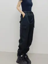 高腰ハーレンパンツ レディース【ブラック・ゆったりフィット・アウトドア用】