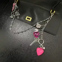 革製バイクバッグ用金属文字キーリング【パンツチェーン付き】