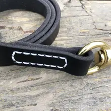 頭層牛皮製 中型・大型犬用リード【幅広・長め】