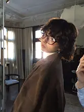 ミニマルデザインの三角型猫眼メガネ【ブラウン・ヴィンテージ風・近視用】