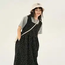 フラワープリントのスクエアネックノースリーブロングワンピース【ウエストマ ーク・Aライン・甘さとスタイルアップ】