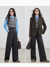 カラーライン入りニットカーディガン【優雅なデザイン・翻領】