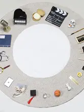 赤ちゃんの一歳誕生日祝い用 抓周道具セット【カーペット付き・男女兼用・誕生日デコレーション】