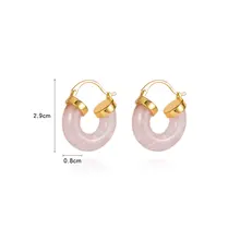 桜色樹脂製イヤリング【秋冬用・高級デザイン・甘美なスタイル・欧米風】