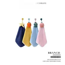 掛けタオル ハンドタオル 速乾 吸水力 可愛い カートゥーン柄 家庭用 「Tlife Branch」