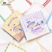 かわいいカートゥーンデザインのスクエアリングノート【コラージュ用・手帳・活用自由】