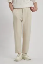 春夏用の薄手ストレートパンツ【メンズ・ゆったり・九分丈・シンプルデザイン】（セットアップ対応）