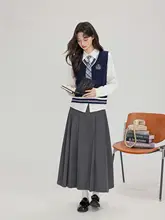 春の学院風コーディネート【ベスト・シャツ・ワンピース】（セットアップ対応）