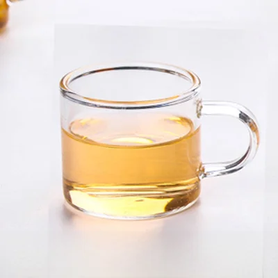 耐熱タイプのガラス製茶杯【取っ手付き・厚手・透明】