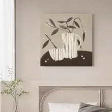 手描き油絵の侘び寂び風リビング装飾画【モダンシンプル・立体的なテクスチャー】