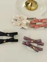 かわいいリボンヘアクリップ【布製・二重層・甘いデザイン】