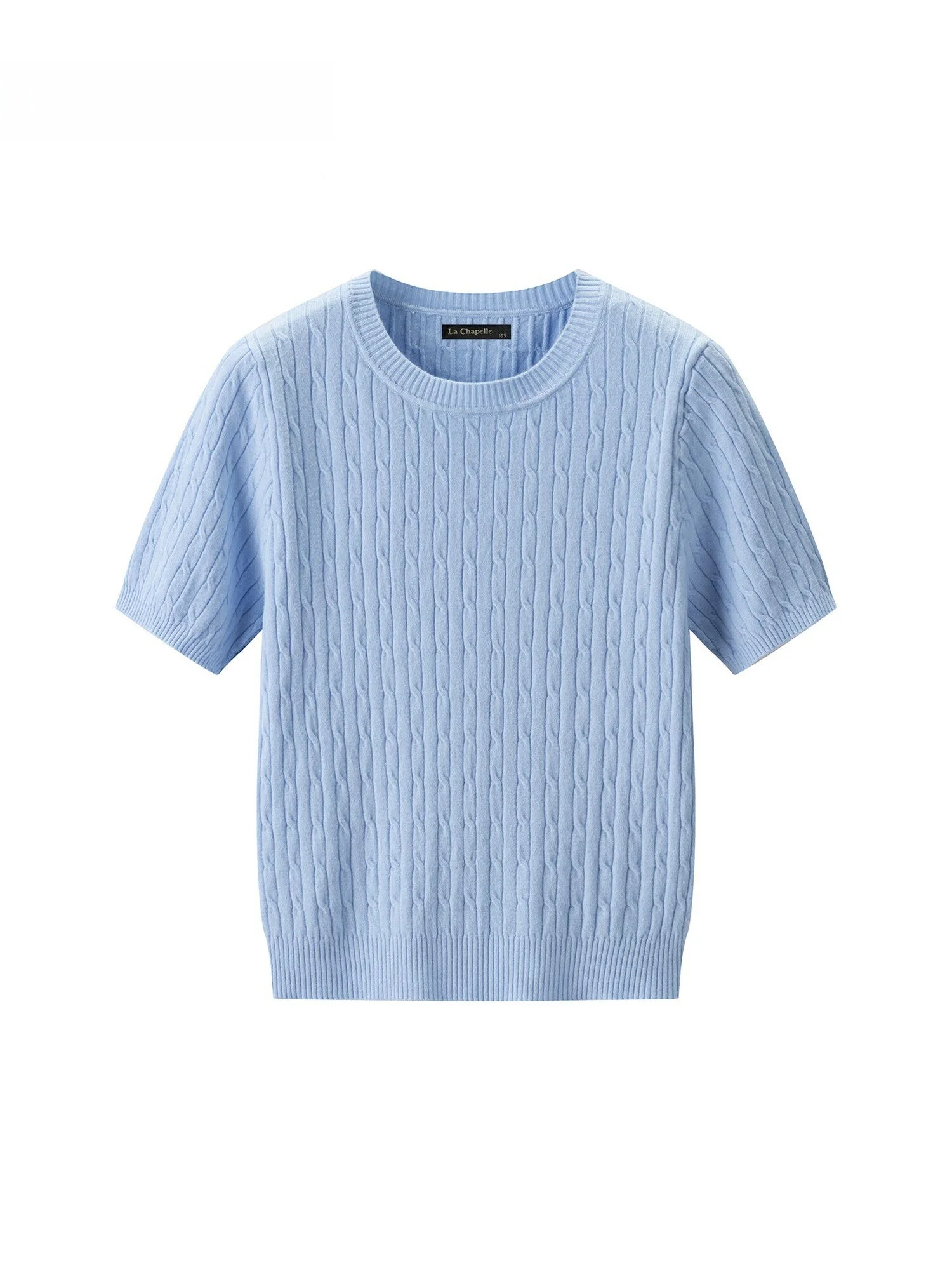 春季用ツイスト編みラウンドネックニットTシャツ：シンプルな日常スタイルの実用性と着心地