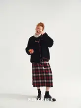 100%ウールのフリンジ付きコート【ダイアゴナルデザイン・ボタン留め】