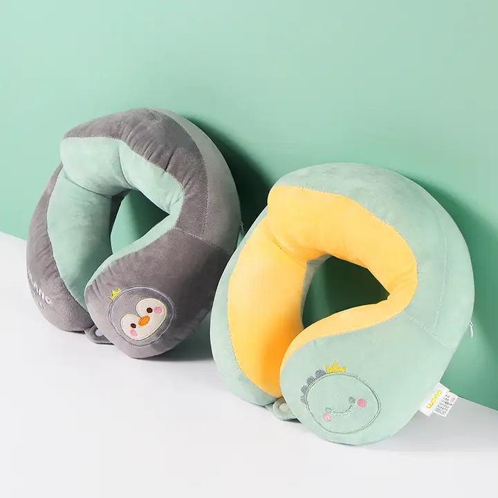 可愛いデザインのU型枕【首 Support・旅行用・携帯便利】