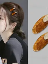 琥珀色の前髪クリップ【極上の柔らかさ・ダックビルデザイン】