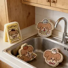 カートンデザインの木材パルプ製食器洗浄用スポンジ【吸水性・圧縮タイプ】