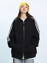シンプルなデザインのフード付きスウェットシャツ【女性用・フィット・ジッパーカーディガン】