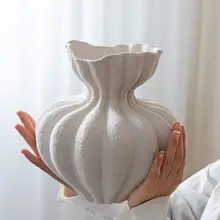 花瓶 陶器 フレンチスタイル ヴィンテージ シンプル 上品 室内 リビング 卓上 民宿 インテリア