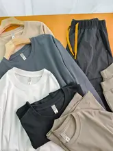 極上の柔らかさ 新疆長綿使用 落肩デザインの長袖Tシャツ【男性用・シンプル・カジュアル】