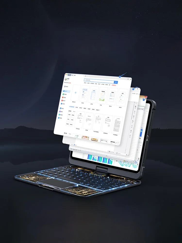 iface mall 透明回転式iPadキーボード対応カバー：全機種対応で入力の快適性を実現