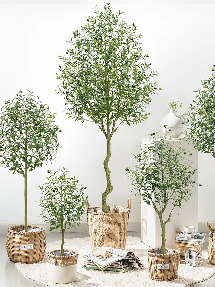 高級感のあるオリーブツリーのインテリア装飾【リアルな造花・観葉植物タイプ】