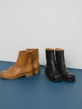 洗練されたデザイン！ラウンドトゥサイドジッパー短靴【フランス風・履きやすい】