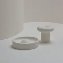デザイナー製 ローマサークル小トレイ【オリジナルデザイン・陶器・ジュエリートレイ】