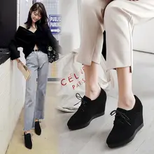 尖ったトゥのスリッポン【厚底・内蔵ヒール・真皮・レースアップ・秋用】