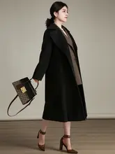 Manuela トレンチコート【キャメル・大きな襟・ウエストリボン・中長丈】