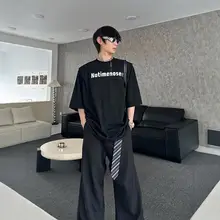 デザイン性抜群のプレス加工Tシャツ【ファッション字母プリント・シンプルなフィット感】