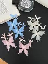 蝶のデザインの子供用ヘアクリップ【網状・側面クリップ・髪飾り】