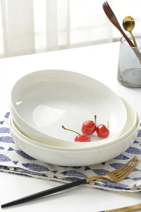 ボウル 深い皿 家庭用食器 磁器 白 深い皿
