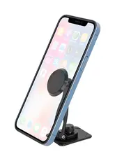 シンプルな粘着式車載折りたたみ収納マグネット式スマホスタンド【ノートパソコン同時表示対応】