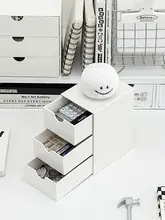 引き出し式収納ボックス【多段整理・デスク用文房具収納】（セットアップ対応）