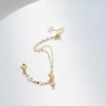 ブレスレット 2連 天然ダイヤモンド 原石 14Kゴールドフィルド 4月の誕生石 ギフト お守り オリジナル 繊細