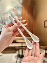 純白陶製ミニスプーン【コーヒーかき混ぜ用・キッチン調味用】