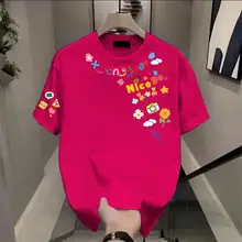 コットン製 短袖Tシャツ【ユニセックス・夏用・ルーズフィット・トレンドスタイル】
