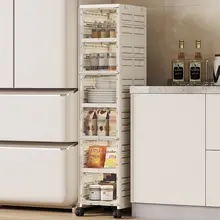 隙間にぴったり！キッチン用極細収納キャビネット【壁面設置・省スペース・収納力アップ】