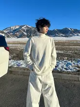 したシルエットの高いネックニットセーター【デコンストラクション・シンプルデザイン・冬用】