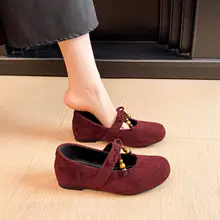春用 羊皮製 赤い中式ウェディングシューズ【フラット・内増高・妊婦用・日常使い】
