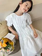ワンピース キッズ ガール ズ パフスリーブ プリンセスドレス おしゃれ 上品 夏
