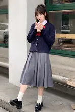 シンプルなデザインのJKスタイルプリーツスカート【女性用・グレー・夏用・薄手】（セットアップ対応）