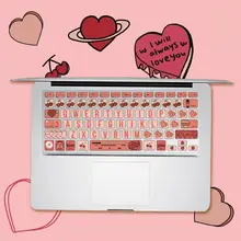 キーボードカバー 防塵カバー シリコン ハート柄 MacBook対応 ノートPC 保護