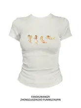 コットン製 ショートスリーブTシャツ【スリムフィット・ウエストシェイプ・女性用】