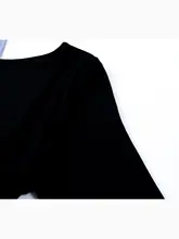 デザイン性のある掛け紐付き長袖Tシャツ【ユニークデザイン・女性用・ドレープスタイル】